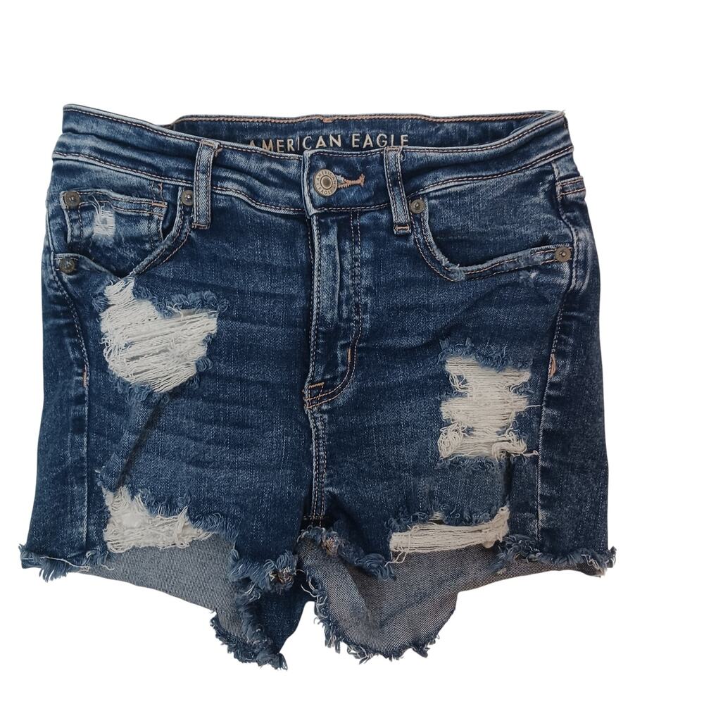 American Eagle Next Level Stretch Distressed Jean Shorts Sz 4
